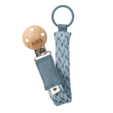 Bibs Pacifier Clip Braided Petrol / Baby Blue