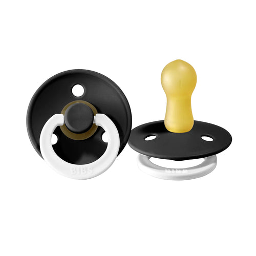 Bibs Pacifier Latex 2 Pk Black Glow Size 1 - 0-6m