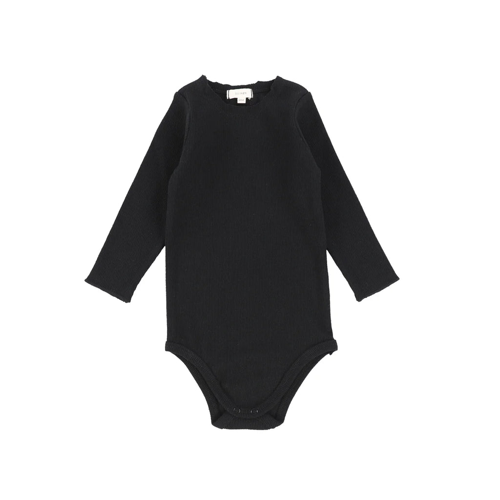 Lil Legs Ribbed Crewneck Onesie - Black