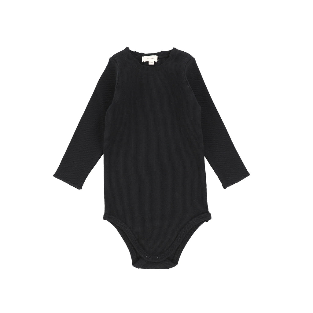 Lil legs Ribbed Long Sleeve Onesie - Black