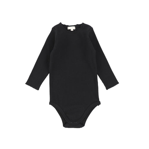 Lil legs Ribbed Long Sleeve Onesie - Black