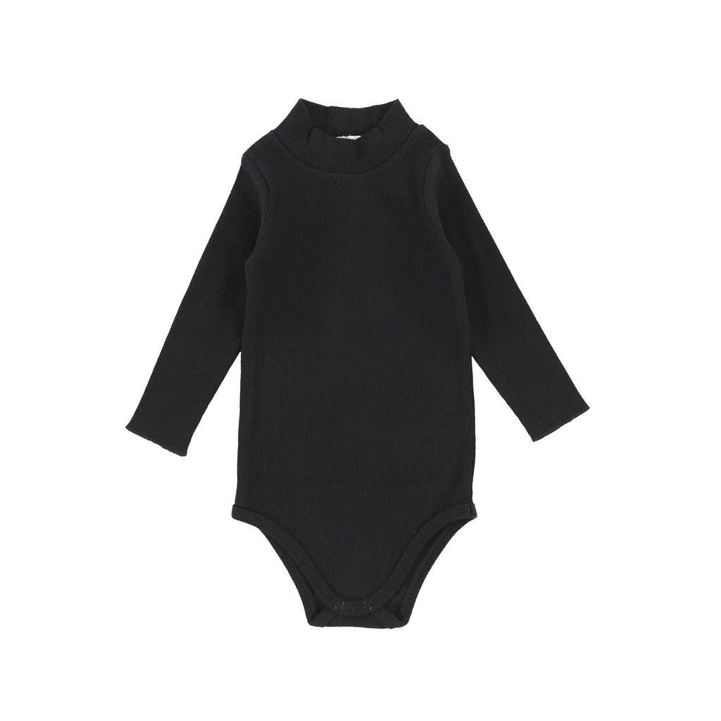 Lil Legs Ribbed Mock Neck Onesie Black – Moonlight