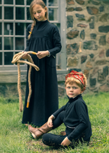 Load image into Gallery viewer, Ba &amp; Na Girls Black Cotton Robe With Grey Trim - Maxi Length