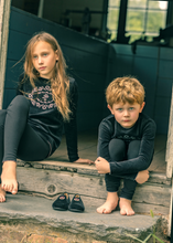 Load image into Gallery viewer, Ba &amp; Na Embroidered Lounge Set - Black/Light Blue