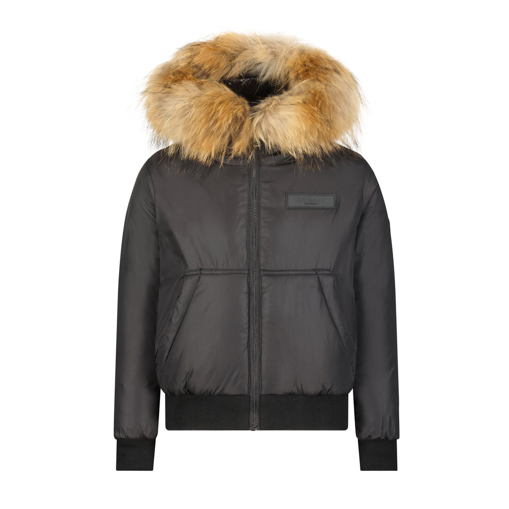 Denali Boys Bomber With Kangaroo Pocket - Black