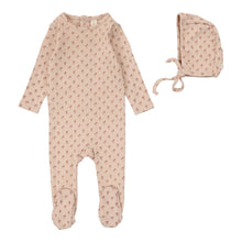 Load image into Gallery viewer, Lilette Ballard Print Footie And Hat - Dusty Pink