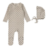 Lilette Ballard Print Footie And Hat - Oat
