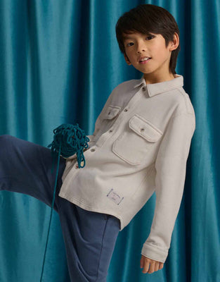 Gingersnaps Elmo Twill Jersey Shirt - Off White