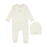 Lil Legs Branches Footie & Bonnet - White/Blue