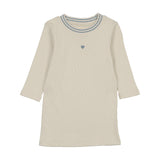 Farren & Me Ribbed 3/4 Sleeve T-shirt - Light Denim Trim