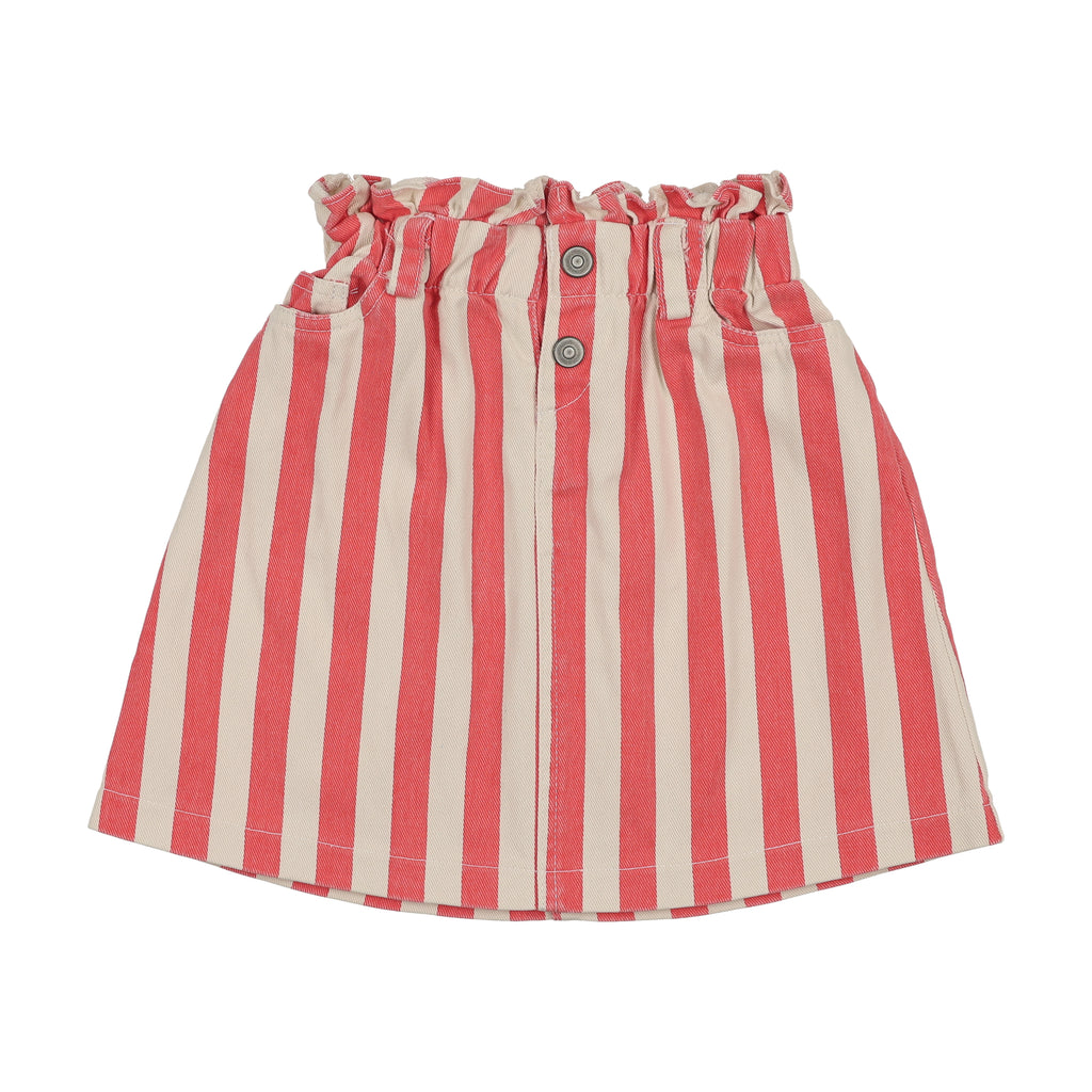 Farren & Me Bermuda Striped Skirt - Coral Stripes