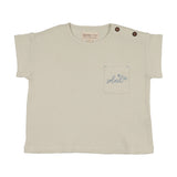 Farren & Me Waffle Tee W/ Applique - Cream