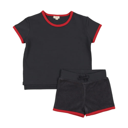 Lil Legs Boys Set - Off Navy Stripe