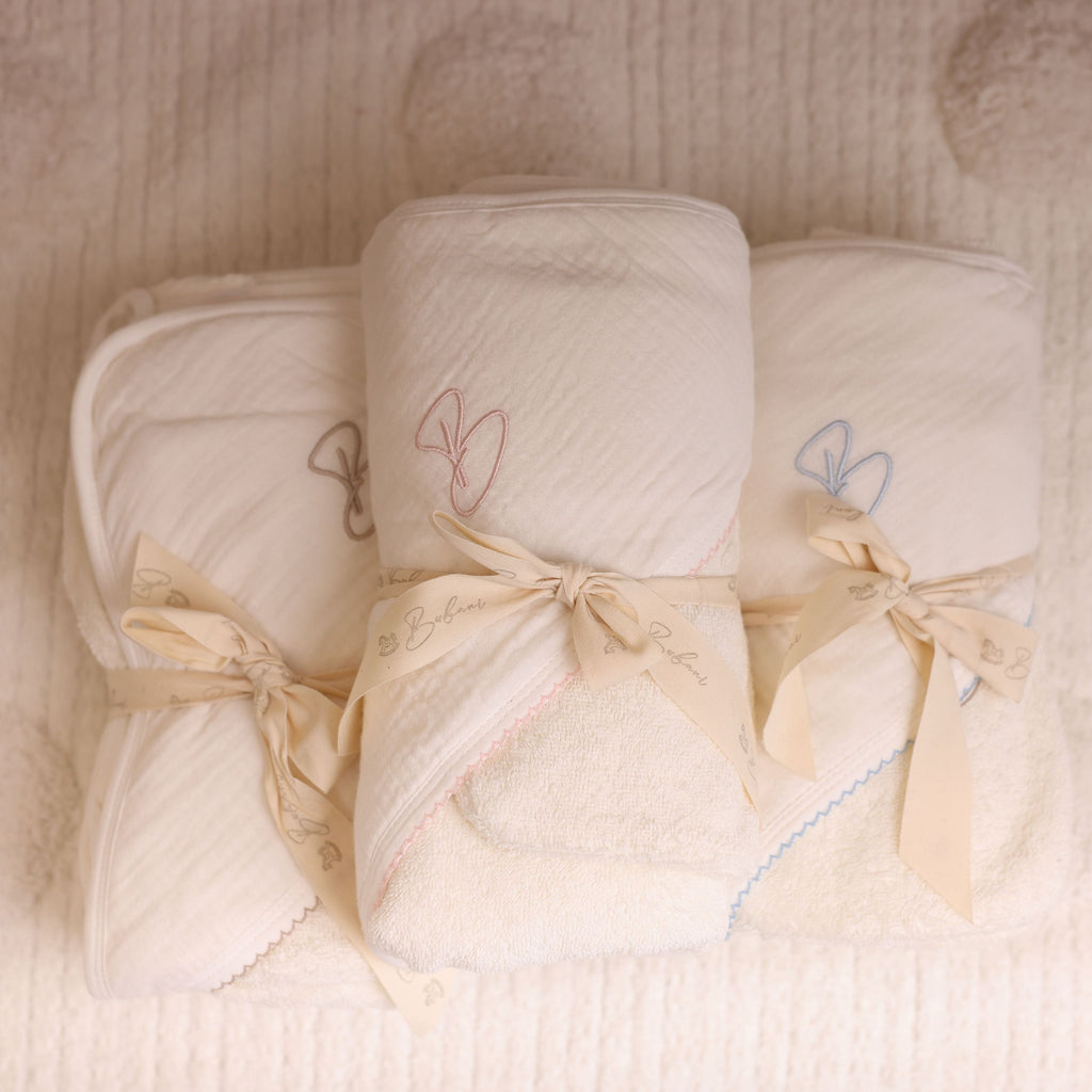 Bubani Bebe Collection Towel - White/Blue