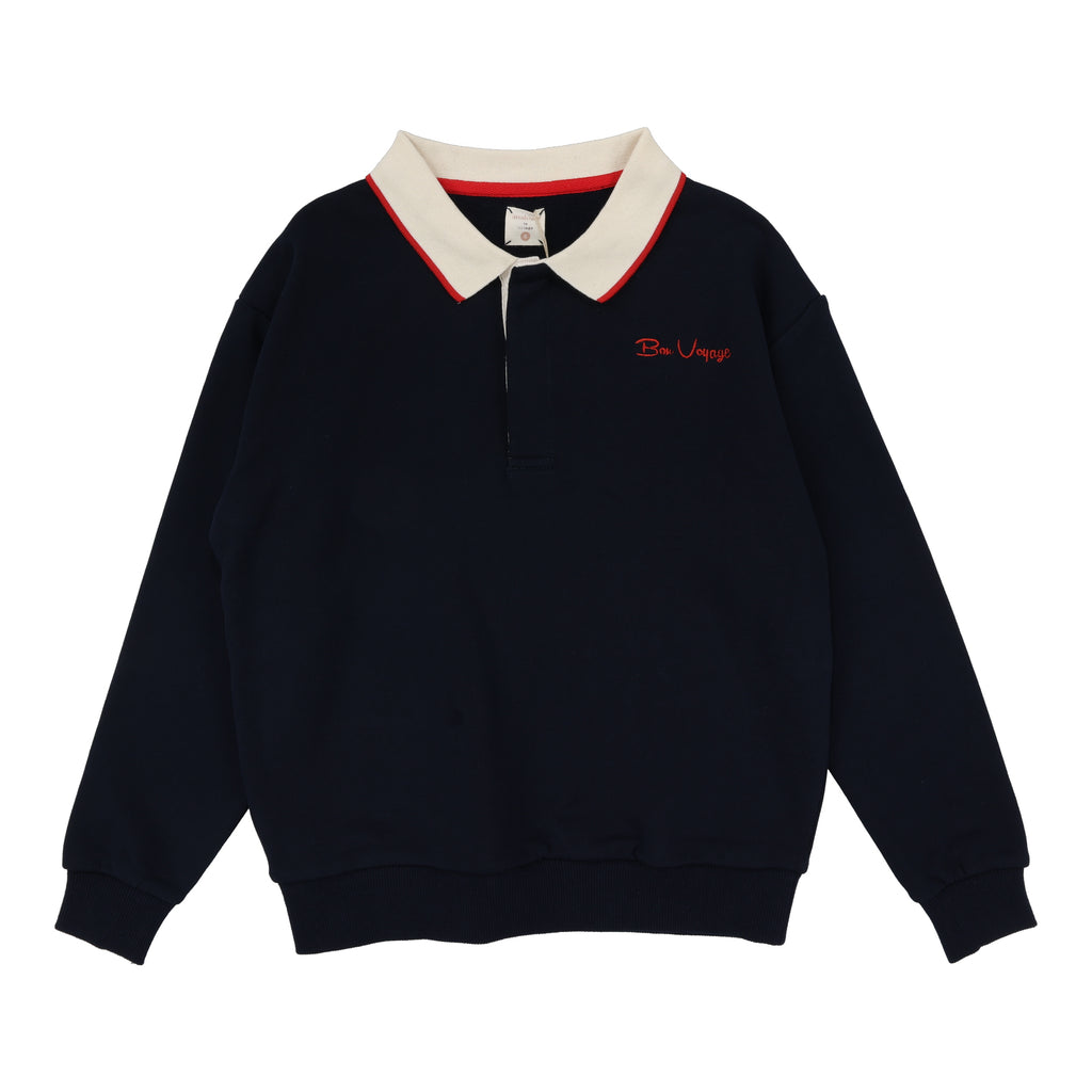 Lil Legs Bon Voyage Polo Sweatshirt - Navy