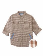 Load image into Gallery viewer, Gingersnaps Orlando Brushed Gingham Shirt BWS0621 - Brown