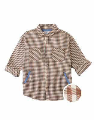 Gingersnaps Orlando Brushed Gingham Shirt BWS0621 - Brown