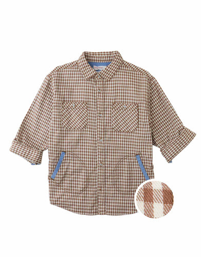 Gingersnaps Orlando Brushed Gingham Shirt BWS0621 - Brown