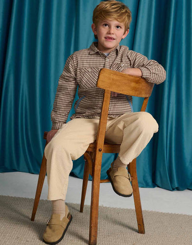 Gingersnaps Orlando Brushed Gingham Shirt BWS0621 - Brown