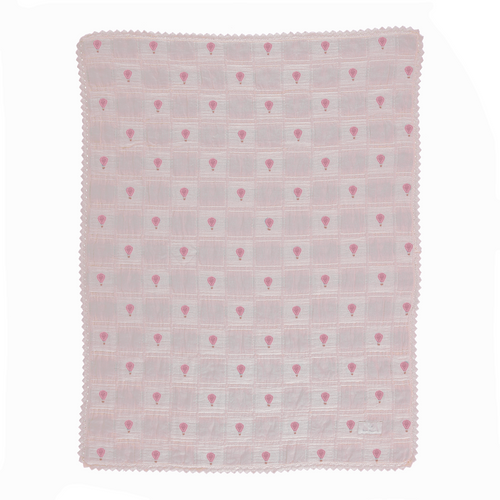 Bebe Organic Balloon Blanket - Pink Patchwork