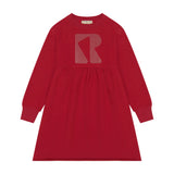 Retro Kid Basic Logo Twirl Dress - Ruby