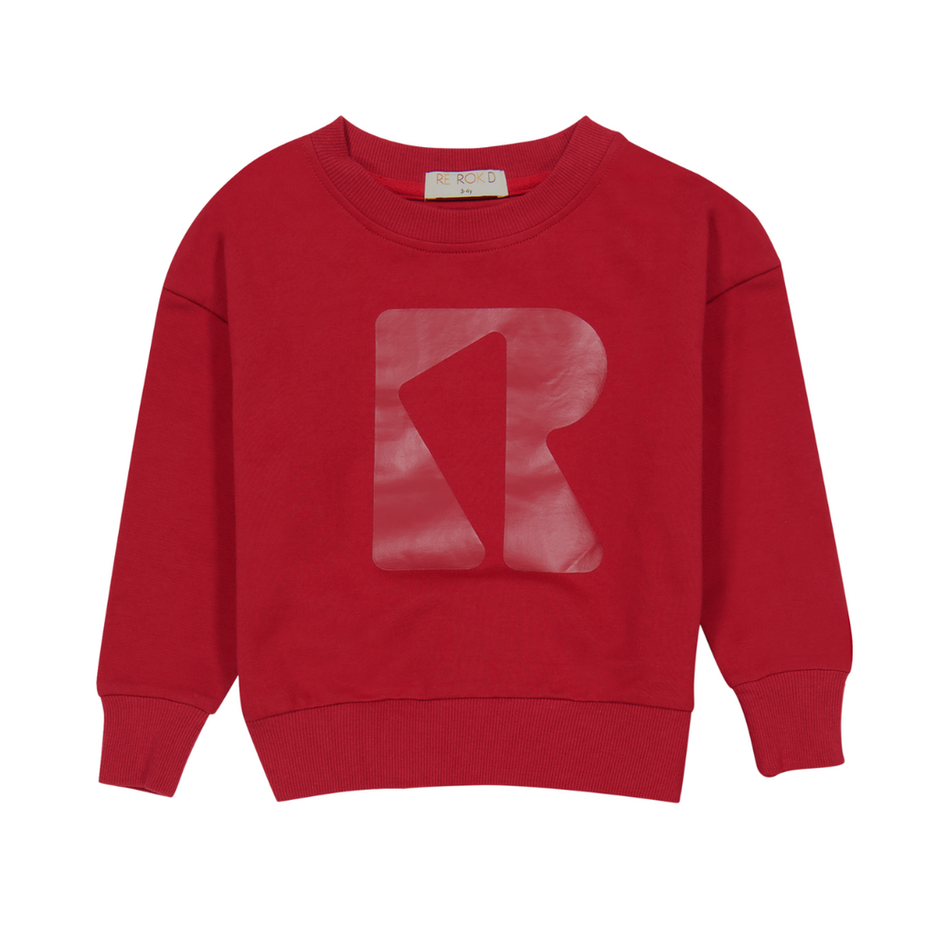 Retro Kid Basic Logo Sweatshirt - Ruby