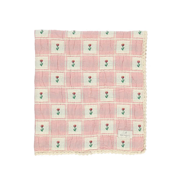 Bebe Organic Tulip Patchwork Blanket - Mauve