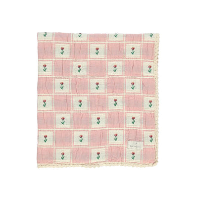 Bebe Organic Tulip Patchwork Blanket - Mauve