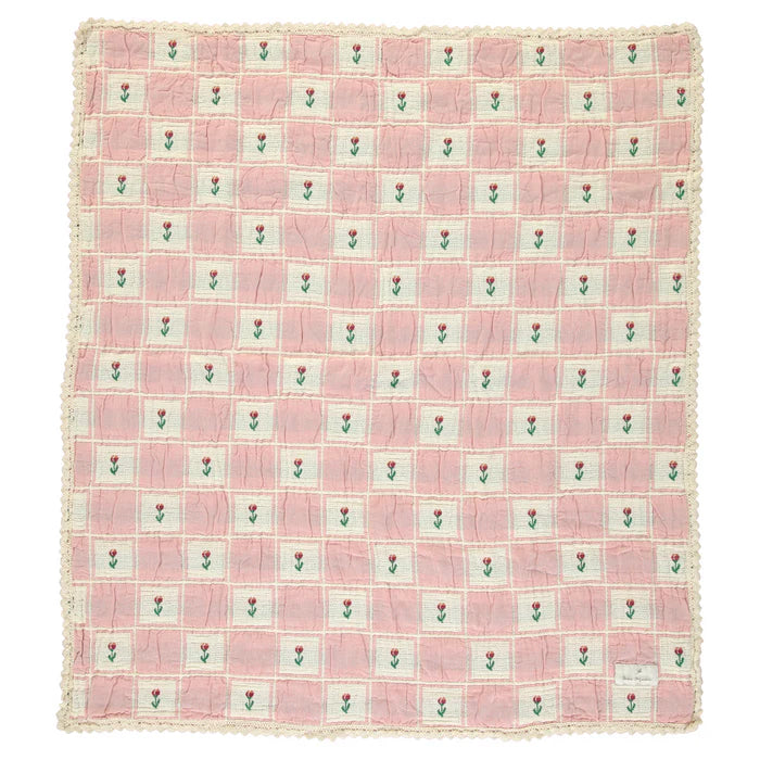 Bebe Organic Tulip Patchwork Blanket - Mauve