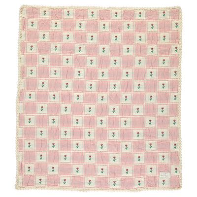 Bebe Organic Tulip Patchwork Blanket - Mauve