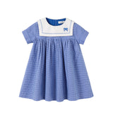 Nou Nelle Bib Short Sleeve Checkered Dress