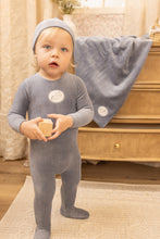 Load image into Gallery viewer, Bee &amp; Dee Birdie Branch Velour Footie And Beanie - Indigo