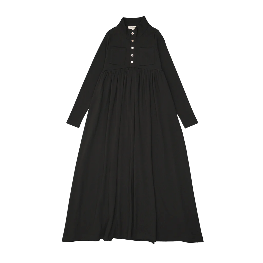 Ann Of Nan Black Mockneck Maxi Robe