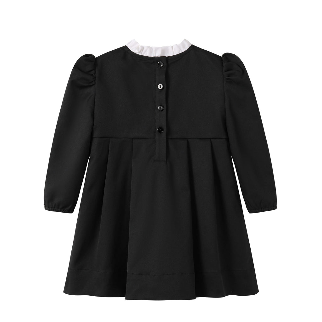 NouNelle Black Taffeta Double Breasted Dress