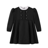 NouNelle Black Taffeta Double Breasted Dress