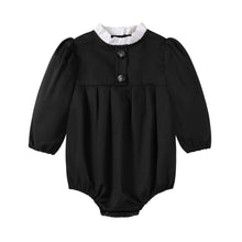 Load image into Gallery viewer, NouNelle Black Taffeta Romper