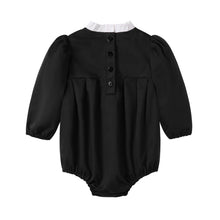 Load image into Gallery viewer, NouNelle Black Taffeta Romper
