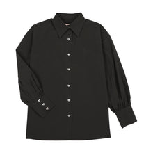 Load image into Gallery viewer, Little Tempest Black Teens Buttoned Taffeta Shirt