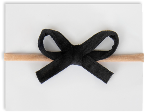 Adora Black Mini Velvet Bow Headband