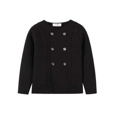 NouNelle Black Knit Double Breasted Sweater