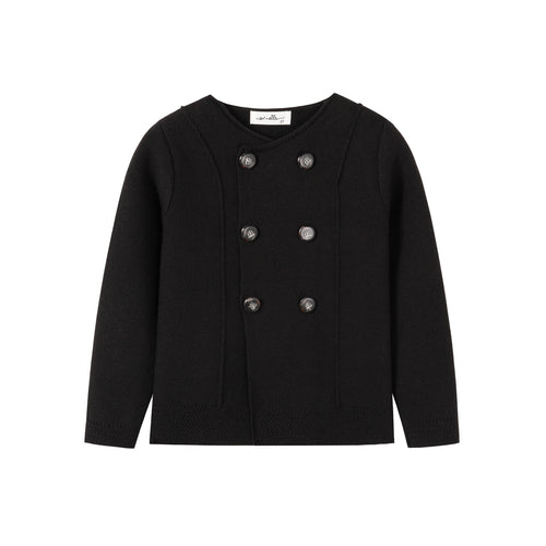 NouNelle Black Knit Double Breasted Sweater