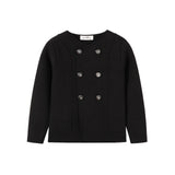 NouNelle Black Knit Double Breasted Sweater
