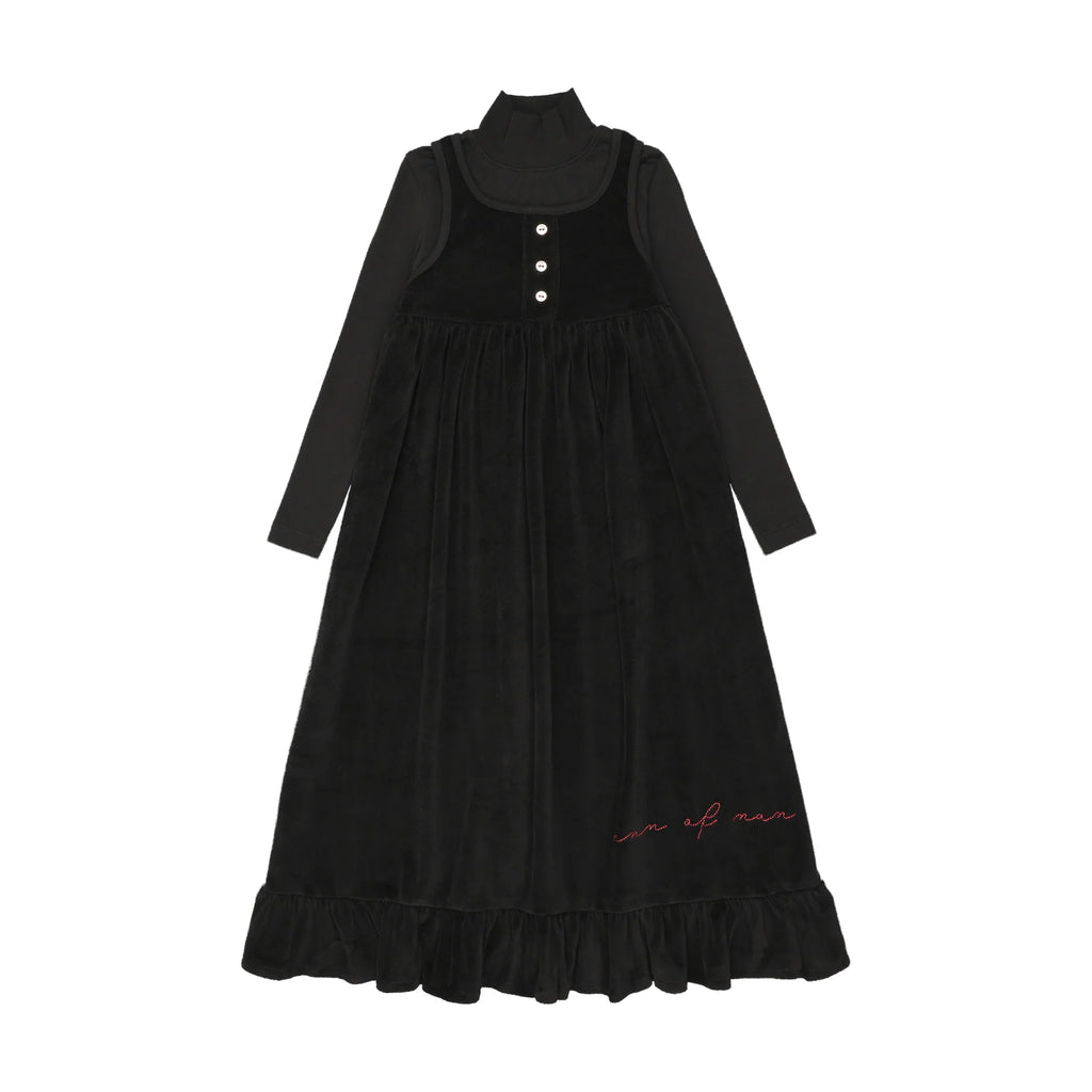 Ann Of Nan Black Velour Maxi Robe