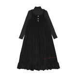 Ann Of Nan Black Velour Maxi Robe