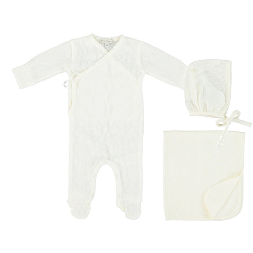 Bebe Organic Blooms Wrap 3PC Set - Pearl