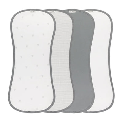 Ely's & Co 4 Pack Jersey Absorbent Burp Cloths - Gingham Bear - Blue