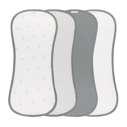 Ely's & Co 4 Pack Jersey Absorbent Burp Cloths - Gingham Bear - Blue