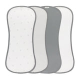 Ely's & Co 4 Pack Jersey Absorbent Burp Cloths - Gingham Bear - Blue