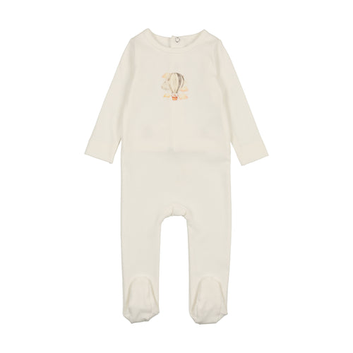 Bonjoy Whimsical Stretchie & Beanie - White (RUNS SMALL)