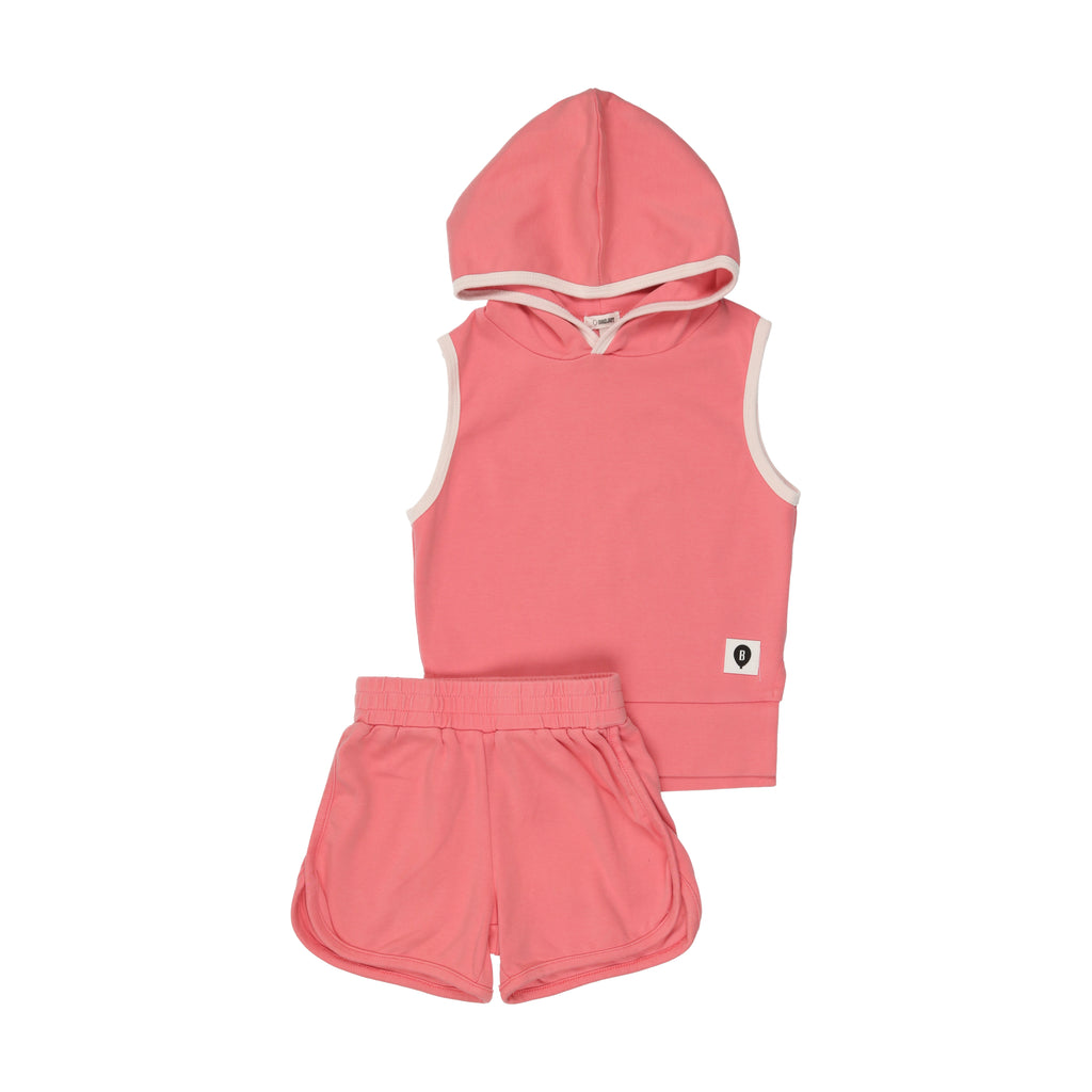 Bonjoy Hoodie Tank Set - Pink Wash